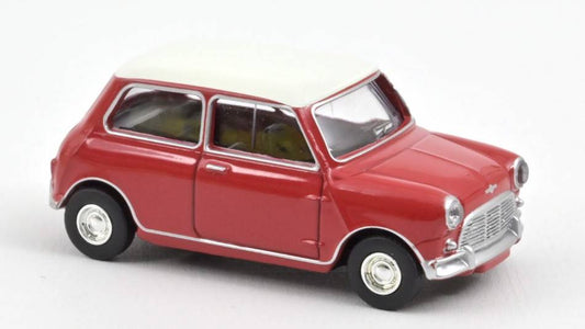 SCALE MODEL COMPATIBLE WITH MINI COOPER S 1964 TARTAN RED AND WHITE ROOF 1:54 NOREV NV310520