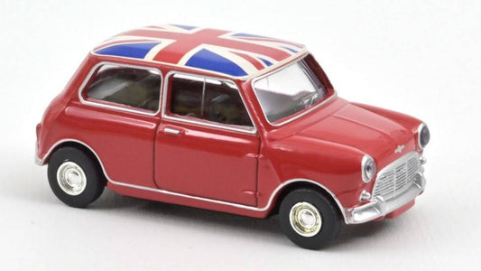 SCALE MODEL COMPATIBLE WITH MINI COOPER S 1964 TARTAN RED WITH FLAG ON ROOF 1:54 NOREV NV310521