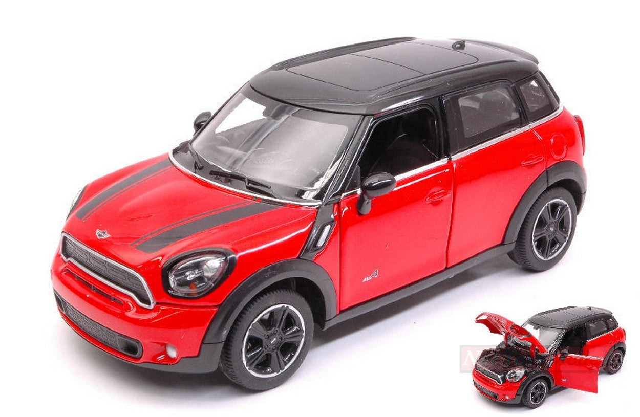 SCALE MODEL COMPATIBLE WITH MINI COOPER S COUNTRY (R60) RED/BLACK 1:24 RASTAR RAT56400R