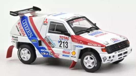MODELE REDUIT COMPATIBLE AVEC MITSUBISHI PAJERO N.213 RALLYE DAKAR 1992 K.SHINOZUKA 1:43 NOREV NV800163