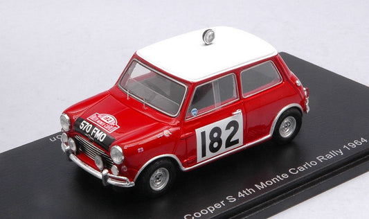 SCALE MODEL COMPATIBLE WITH MORRIS COOPER S N.182 4th MONTE CARLO RALLY 1964 T.MAKINEN-P.VANSON 1:43 SPARK MODEL S1191