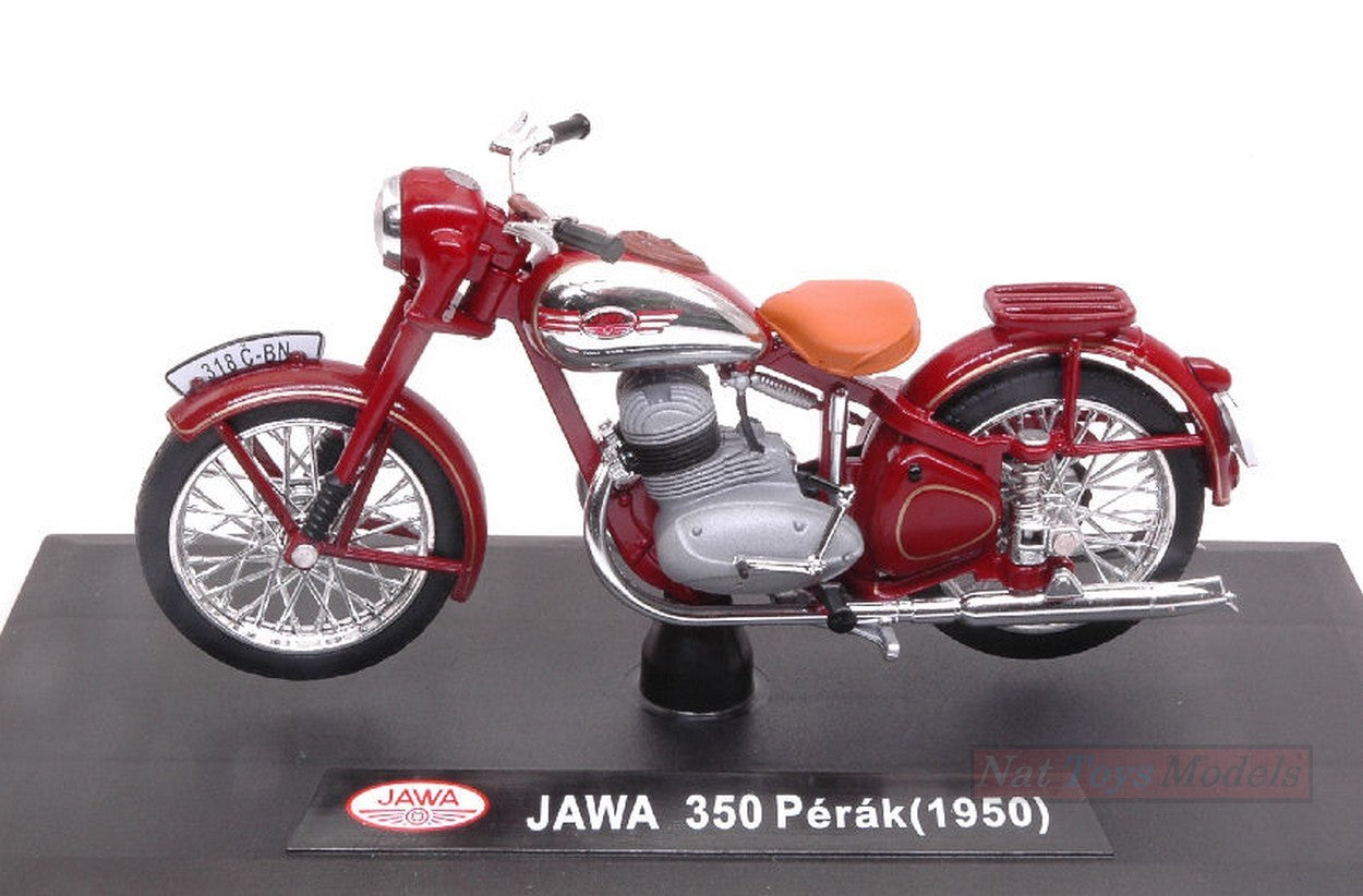 MODÈLE RÉDUIT COMPATIBLE AVEC MOTO JAWA 350 PERAK 1950 AMARANT 1:18 ABREX ABM008