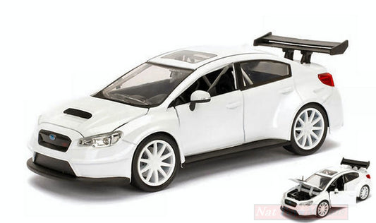SCALE MODEL COMPATIBLE WITH MR.LITTLE NOBODY S SUBARU WRX STi FAST &amp; FURIOUS 8 WHITE 1:24 JADA TOYS JADA98296
