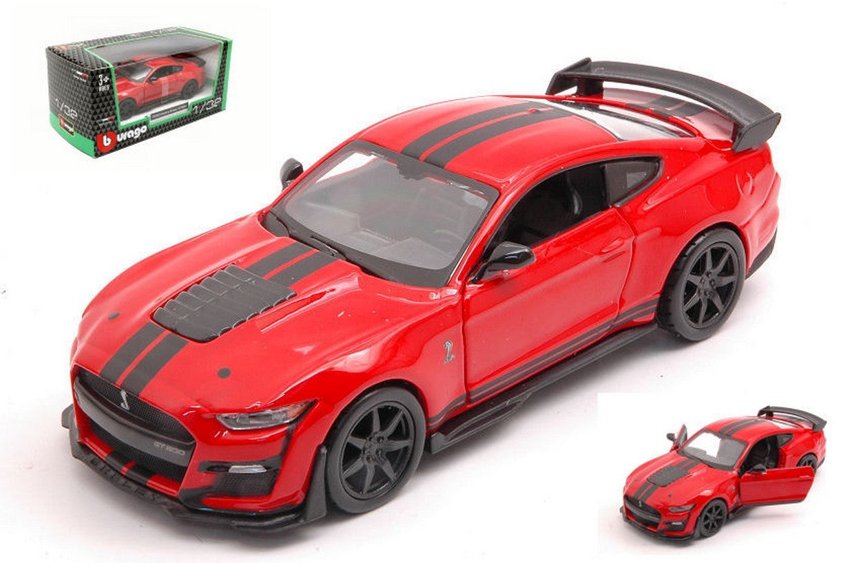 MODELLINO IN SCALA COMPATIBILE CON MUSTANG SHELBY GT500 2020 RED 1:32 BURAGO BU43050