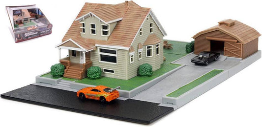 SCALE MODEL COMPATIBLE WITH NANO DOM'S HOUSE DIORAMA FAST &amp; FURIOUS (CAR 4 cm) JADA TOYS JADA253203081