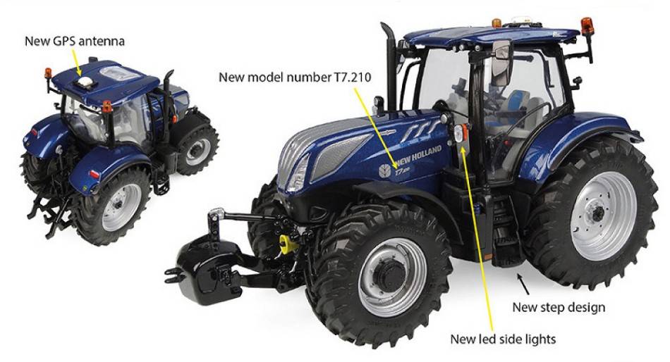 SCALE MODEL COMPATIBLE WITH NEW HOLLAND T7.210 BLUE POWER AUTO COMMAND 1:32 UNIVERSAL HOBBIES UH6364