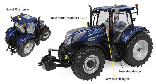 SCALE MODEL COMPATIBLE WITH NEW HOLLAND T7.210 BLUE POWER AUTO COMMAND 1:32 UNIVERSAL HOBBIES UH6364