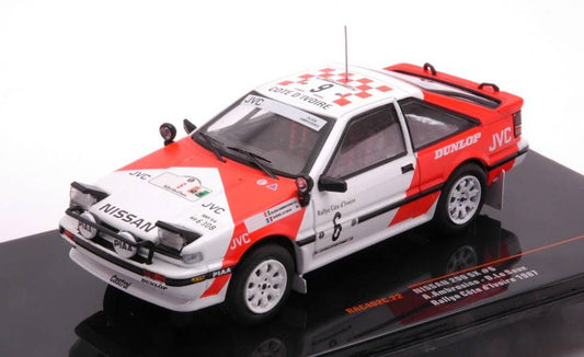MODELE REDUIT COMPATIBLE AVEC NISSAN 200 SX N.6 RALLYE DE COTE D'IVOIRE 1987
 AMBROSINO/LE SAUX 1:43 IXO MODÈLE RAC402C