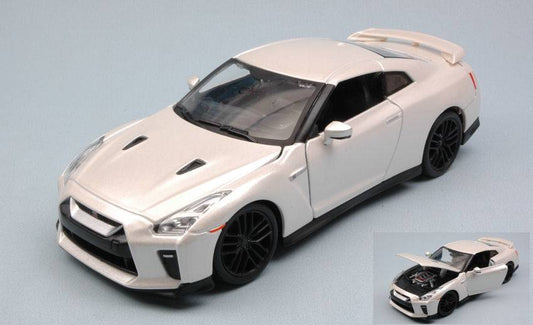 SCALE MODEL COMPATIBLE WITH NISSAN GT-R 2017 WHITE PEARL 1:24 BURAGO BU21082W