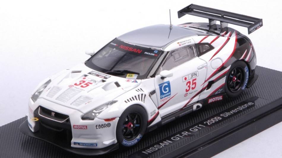 SCALE MODEL COMPATIBLE WITH NISSAN GT-R GT1 N.35 SILVERSTONE 2009 M.KRUMM-D.TURNER 1:43 EBBRO EB44305