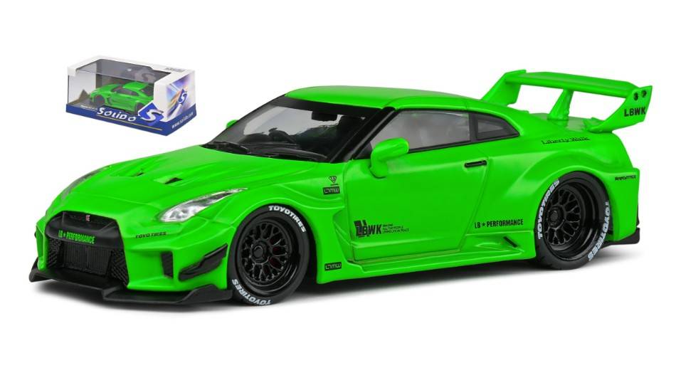 SCALE MODEL COMPATIBLE WITH NISSAN GT-R (R35) LB WORK SILHOUETTE 2020 ACID GREEN 1:43 SOLID SL4311207