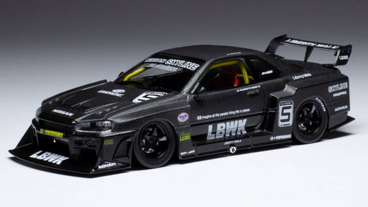 MODELLINO IN SCALA COMPATIBILE CON NISSAN LB-ER34 SUPER SILHOUETTE SKYLINE 2020 BLACK 1:43 IXO MODEL MOC325