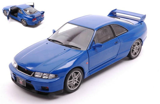 SCALE MODEL COMPATIBLE WITH NISSAN SKYLINE GT-R (R33) 1997 BLUE RHD 1:24 WHITEBOX WB124172