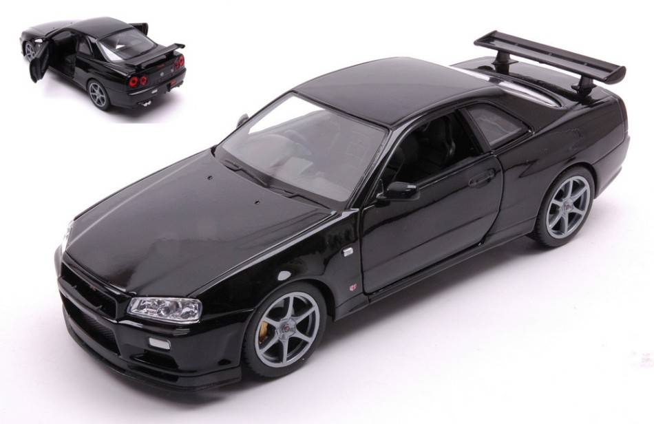 SCALE MODEL COMPATIBLE WITH NISSAN SKYLINE GT-R (R34) BLACK 1:24 WELLY WE24108BK