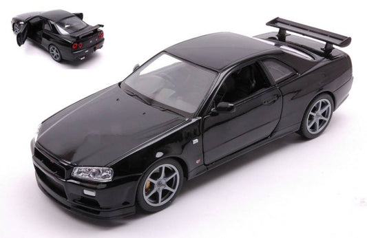 SCALE MODEL COMPATIBLE WITH NISSAN SKYLINE GT-R (R34) BLACK 1:24 WELLY WE24108BK