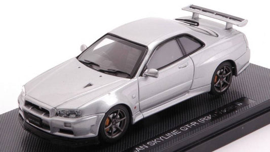 MODELLINO IN SCALA COMPATIBILE CON NISSAN SKYLINE GT-R R34 Vspec II SILVER 1:43 EBBRO EB44150