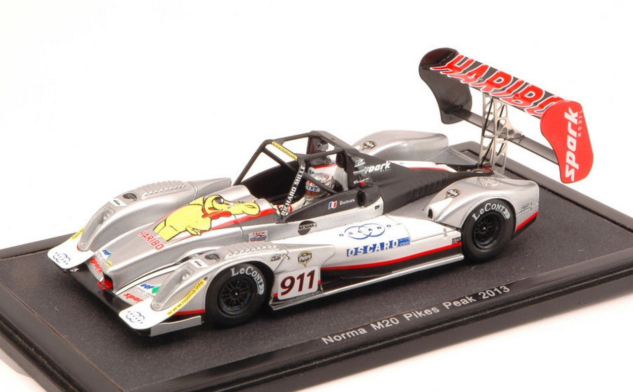 SCALE MODEL COMPATIBLE WITH M20 NORM N.911 RETIRED PIKES PEAK 2013 R.DUMAS WITH PILOTE 1:43 SPARK MODEL SPP002