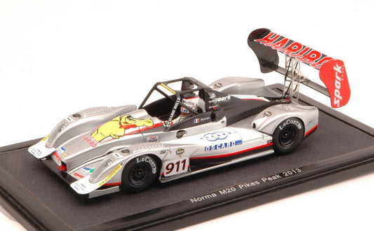 SCALE MODEL COMPATIBLE WITH M20 NORM N.911 RETIRED PIKES PEAK 2013 R.DUMAS WITH PILOTE 1:43 SPARK MODEL SPP002