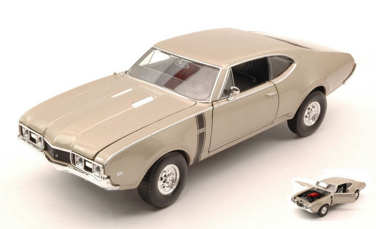 SCALE MODEL COMPATIBLE WITH OLDSMOBILE 442 1968 LIGHT GOLD 1:24 WELLY WE24024GD