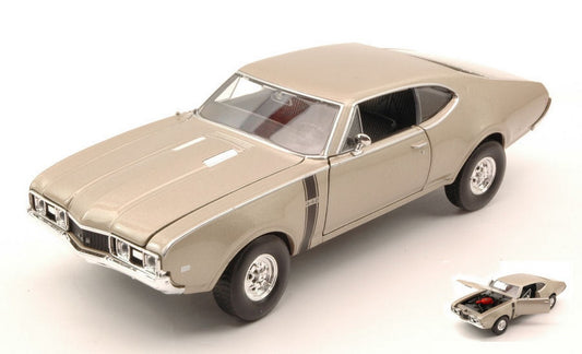 SCALE MODEL COMPATIBLE WITH OLDSMOBILE 442 1968 LIGHT GOLD 1:24 WELLY WE24024GD