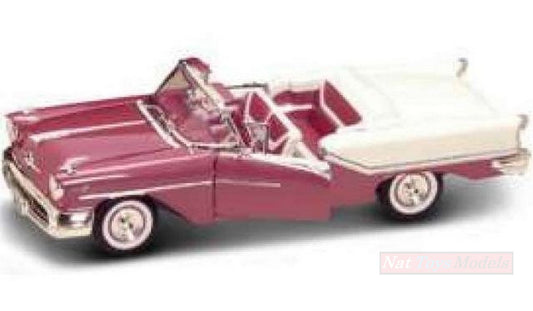 MODELLINO IN SCALA COMPATIBILE CON OLDSMOBILE SUPER 88 CONVERTIBLE PINK/WHITE 1:18 LUCKY LDC92758P