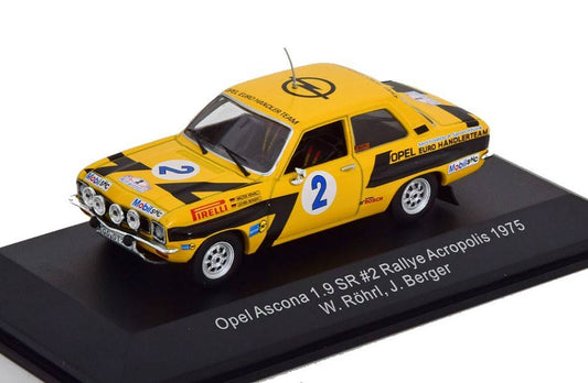 MODELE REDUIT COMPATIBLE AVEC OPEL ASCONA 1.9 SR N.2 RALLYE ACROPOLIS 1975 ROHRL-BERGER 1:43 CMR MODEL REPLICARS WRC023