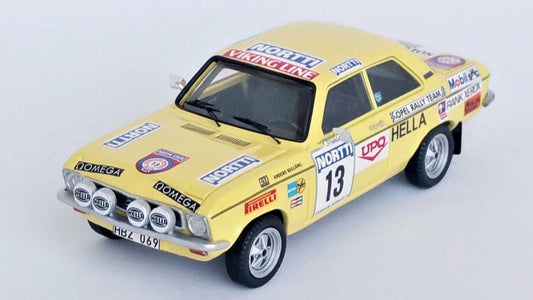 MODELE REDUIT COMPATIBLE AVEC OPEL ASCONA A RALLYE DES 1000 LACS 1974 KULLANG/ANDERSSON 1:43 TROFEU TFDSN47