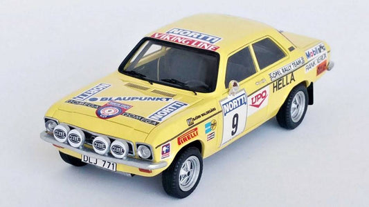 MODELE REDUIT COMPATIBLE AVEC OPEL ASCONA A RALLYE DES 1000 LACS 1974 WALDEGAARD/HERTZ 1:43 TROFEU TFDSN46