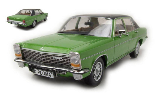 SCALE MODEL COMPATIBLE WITH OPEL DIPLOMAT B 1972 MET.GREEN/MATT BLACK 1:18 MODELCARGROUP MCG18337
