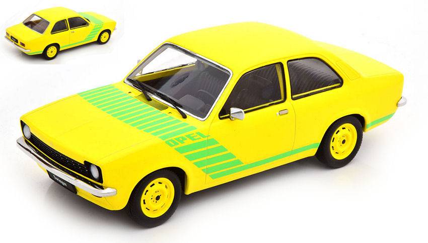 MODELLINO IN SCALA COMPATIBILE CON OPEL KADETT C SWINGER 1973 YELLOW/GREEN 1:18 KK SCALE KKDC180673