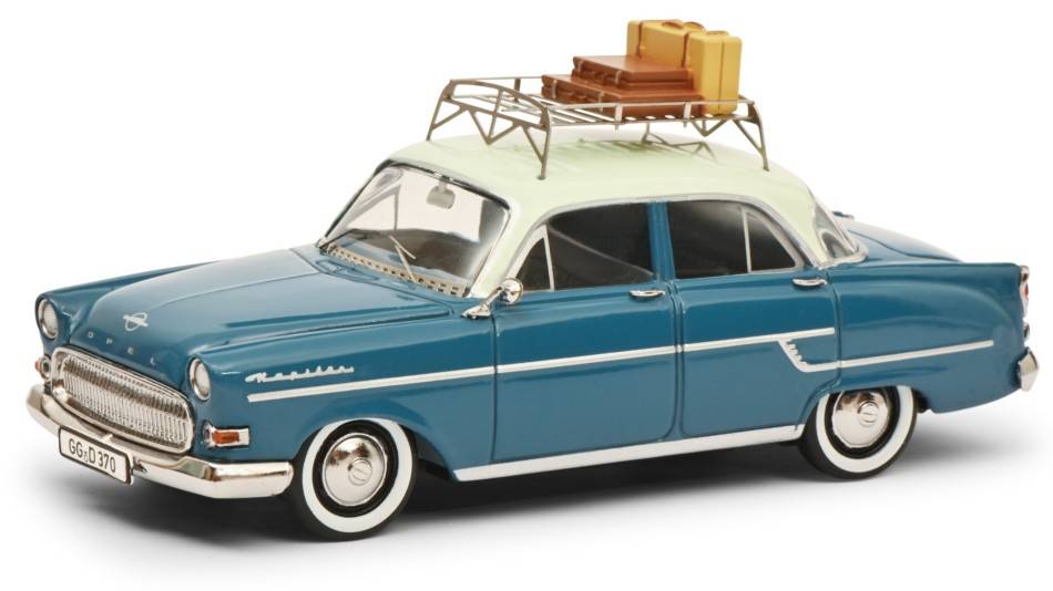MODELLINO IN SCALA COMPATIBILE CON OPEL KAPITAN RIVIERA 1957 BLUE 1:43 SCHUCO SH450267300