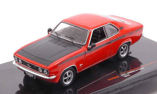 MODELLINO IN SCALA COMPATIBILE CON OPEL MANTA A TURBO 1973 RED/BLACK 1:43 IXO MODEL CLC405N