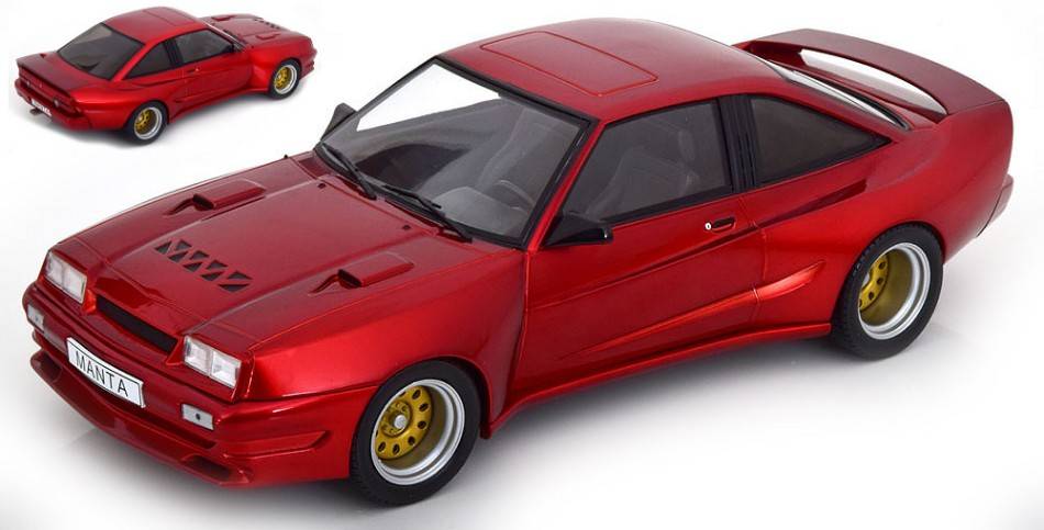 SCALE MODEL COMPATIBLE WITH OPEL MANTA B MATTIG 1991 DARK MET.RED 1:18 MODELCARGROUP MCG18424