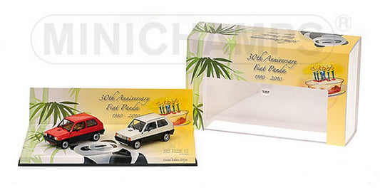 SCALE MODEL COMPATIBLE WITH PANDA 30th ANNIVERSARY SET 2 pieces 1:43 MINICHAMPS PM402121430