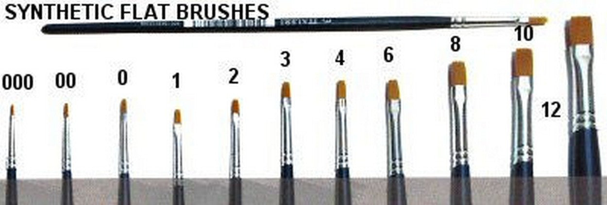 MODELING COLORS FLAT SYNTHETIC BRUSH 000 Pcs.6 ITALERI IT51221