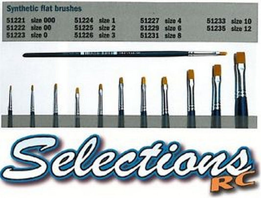 MODELING COLORS FLAT SYNTHETIC BRUSH 4 Pcs.6 ITALERI IT51227