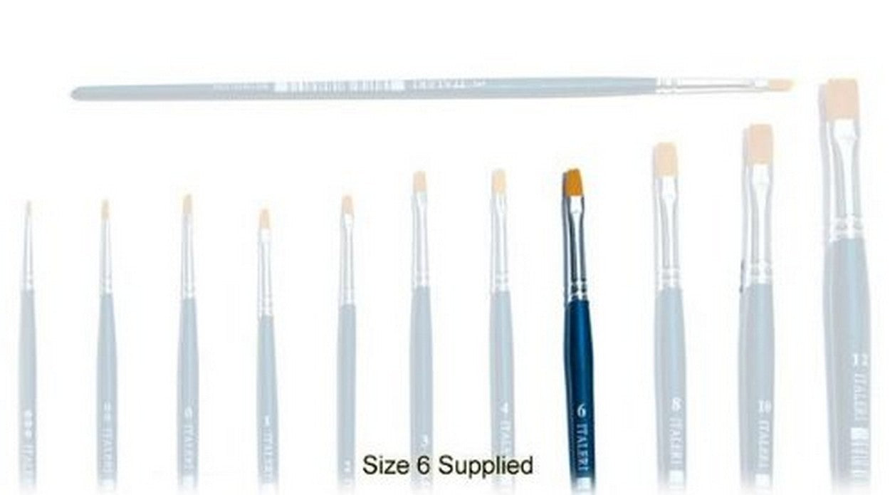 MODELING COLORS FLAT SYNTHETIC BRUSH 6 Pcs.6 ITALERI IT51229