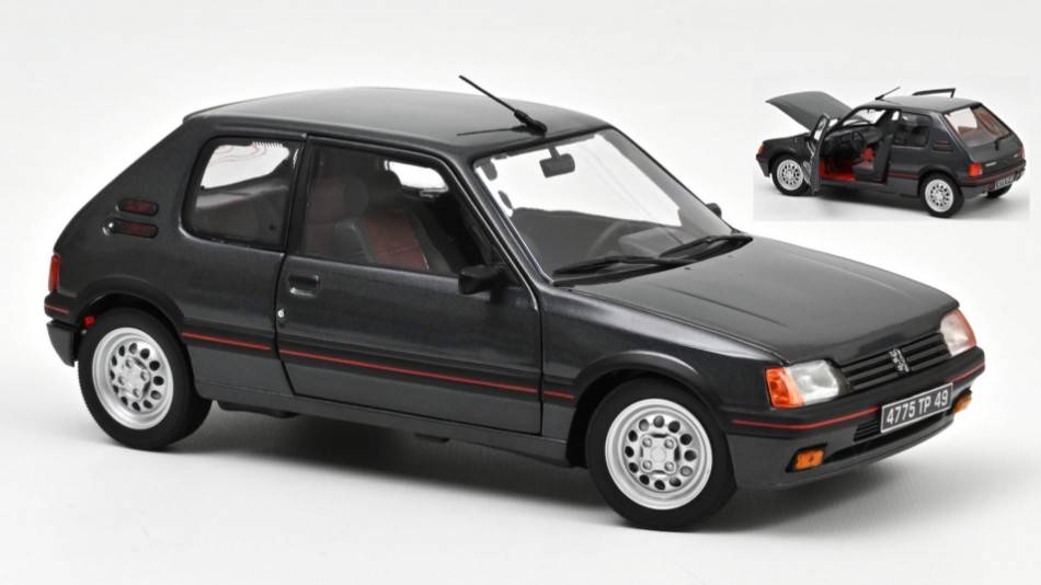 SCALE MODEL COMPATIBLE WITH PEUGEOT 205 GTi 1.6 1988 GRAPHITE GRAY 1:18 NOREV NV184845