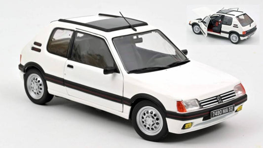 MODELLINO IN SCALA COMPATIBILE CON PEUGEOT 205 GTI 1.6 1988 WHITE 1:18 NOREV NV184849