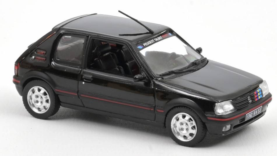 MODELLINO IN SCALA COMPATIBILE CON PEUGEOT 205 GTI 1.9 1992 BLACK WITH PTS DECO 1:43 NOREV NV471734