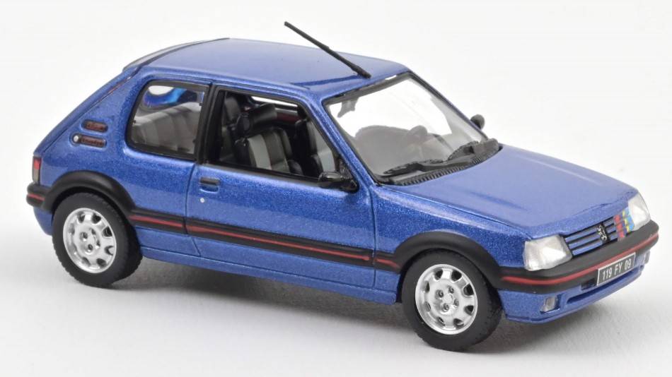 SCALE MODEL COMPATIBLE WITH PEUGEOT 205 GTi 1.9 1992 MIAMI BLUE 1:43 NOREV NV471737