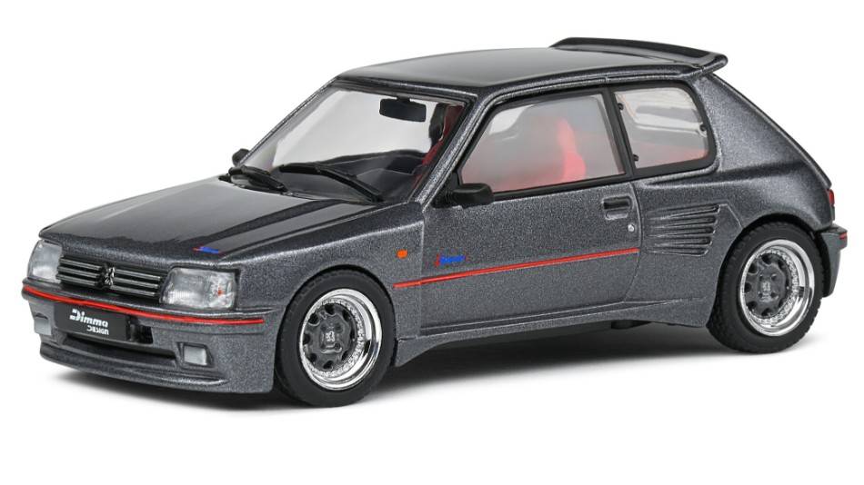 MODELLINO IN SCALA COMPATIBILE CON PEUGEOT 205 GTI DIMMA 1989 GREY 1:43 SOLIDO SL4310804