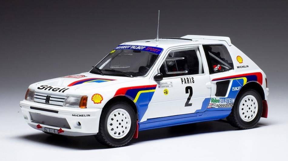 MODELLINO IN SCALA COMPATIBILE CON PEUGEOT 205 T16 N.2 RALLY MONTE CARLO 1985 VATANEN/HARRYMAN 1:24
 IXO MODEL 24RAL024A
