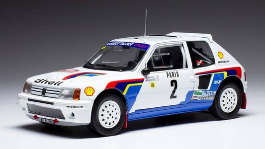 MODELLINO IN SCALA COMPATIBILE CON PEUGEOT 205 T16 N.2 RALLY MONTE CARLO 1985 VATANEN/HARRYMAN 1:24
 IXO MODEL 24RAL024A