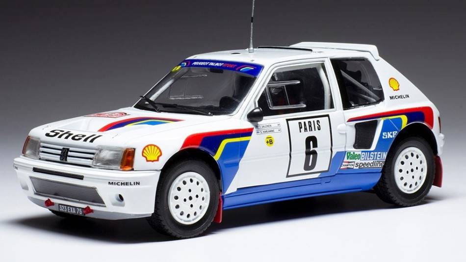 MODELLINO IN SCALA COMPATIBILE CON PEUGEOT 205 T16 N.6 RALLY MONTE CARLO 1985 SALONEN/HARJANNE 1:24
 IXO MODEL 24RAL024B