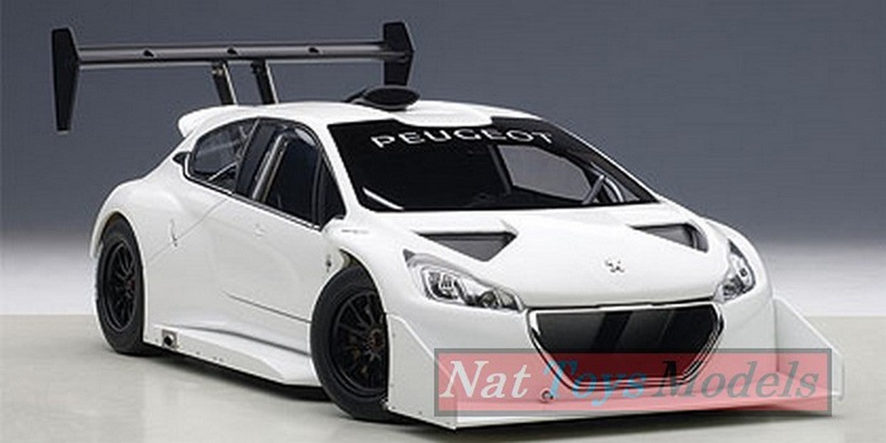 MODELE REDUIT COMPATIBLE AVEC PEUGEOT 208 T16 PIKES PEAK 2013 BLANC 1:18 AUTOART AA81355