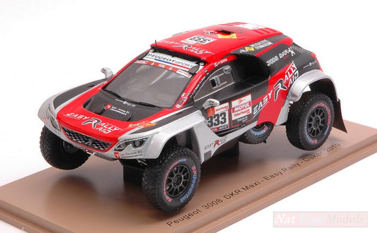 SCALE MODEL COMPATIBLE WITH PEUGEOT 3008 DKR N.333 DAKAR 2019 JPBESSON-J.BRUCY 1:43 SPARK MODEL S5629
