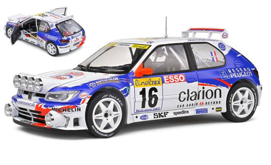 MODÈLE RÉDUIT COMPATIBLE AVEC PEUGEOT 306 MAXI N.16 MONTECARLO NIGHT 1998 G.PANIZZI/H.PANIZZI 1:18 SOLID SL1808303