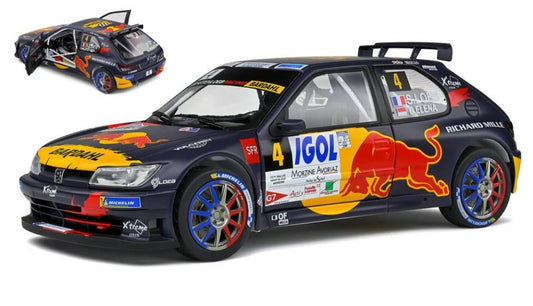 MODELE REDUIT COMPATIBLE AVEC PEUGEOT 306 MAXI N.4 RALLYE DU MONT BLANC 2021 S.LOEB/D.ELENA 1:18 SOLID SL1808301