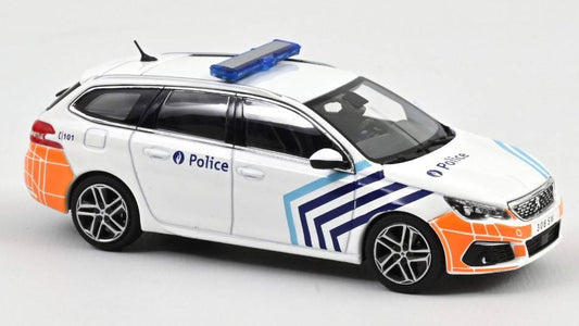 SCALE MODEL COMPATIBLE WITH PEUGEOT 308 SW 2018 POLICE BELGIAN 1:43 NOREV NV473945